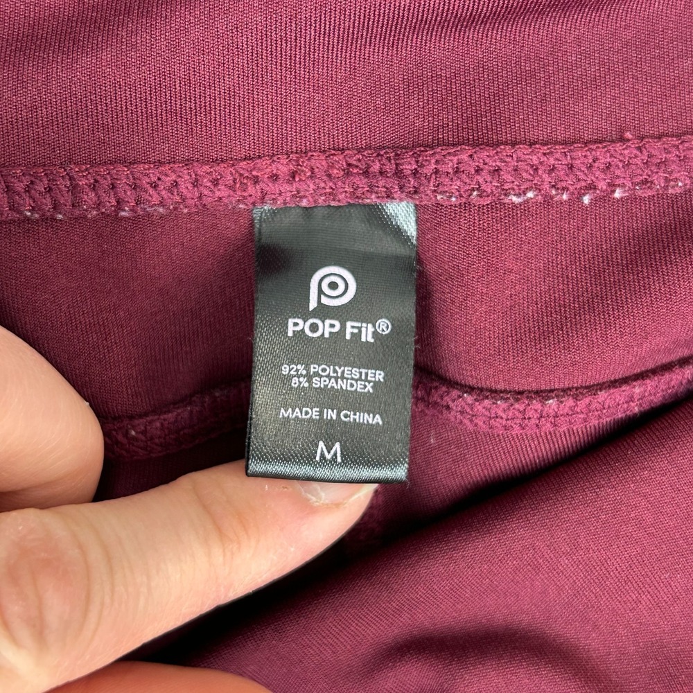 Pop Fit Leggings Womens Medium Purple Stretch High Rise Workout Yoga Running - Picture 7 of 13